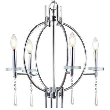 Laura 23" Crystal/Metal LED Chandelier - JONATHAN Y